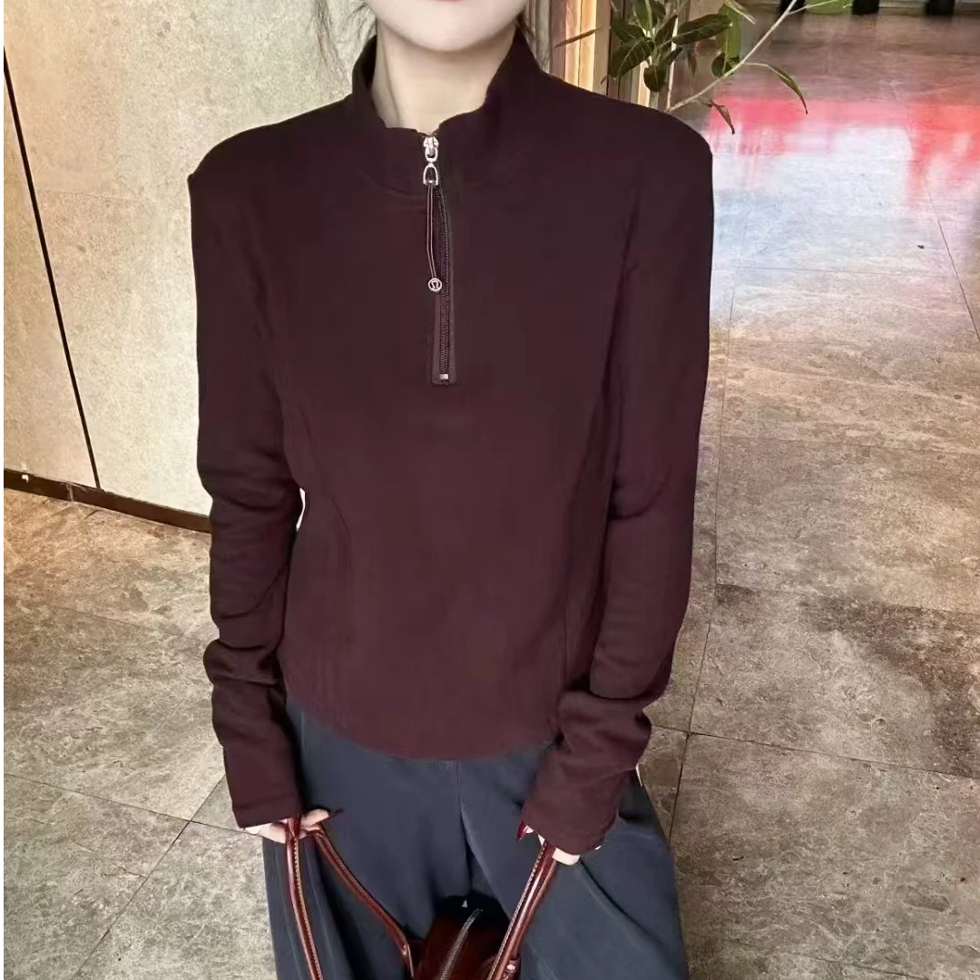 敏子家999半拉链修身大码显瘦时尚百搭打底衫薄绒T恤