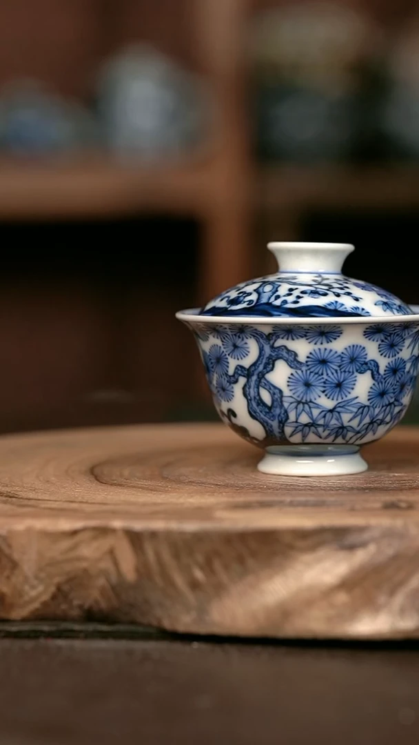 手绘手绘高温现代瓷  柴  松竹梅小元宝75C