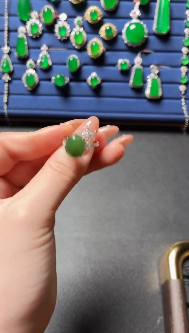 银S925镶嵌和田玉珠宝半成品88