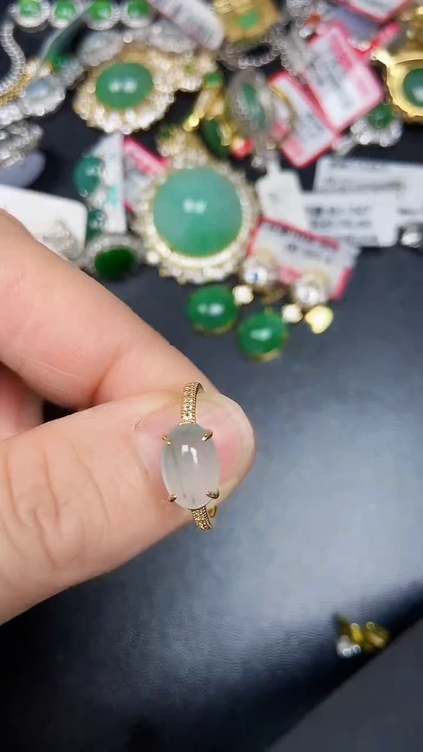 银S925镶嵌戒指翡翠3810