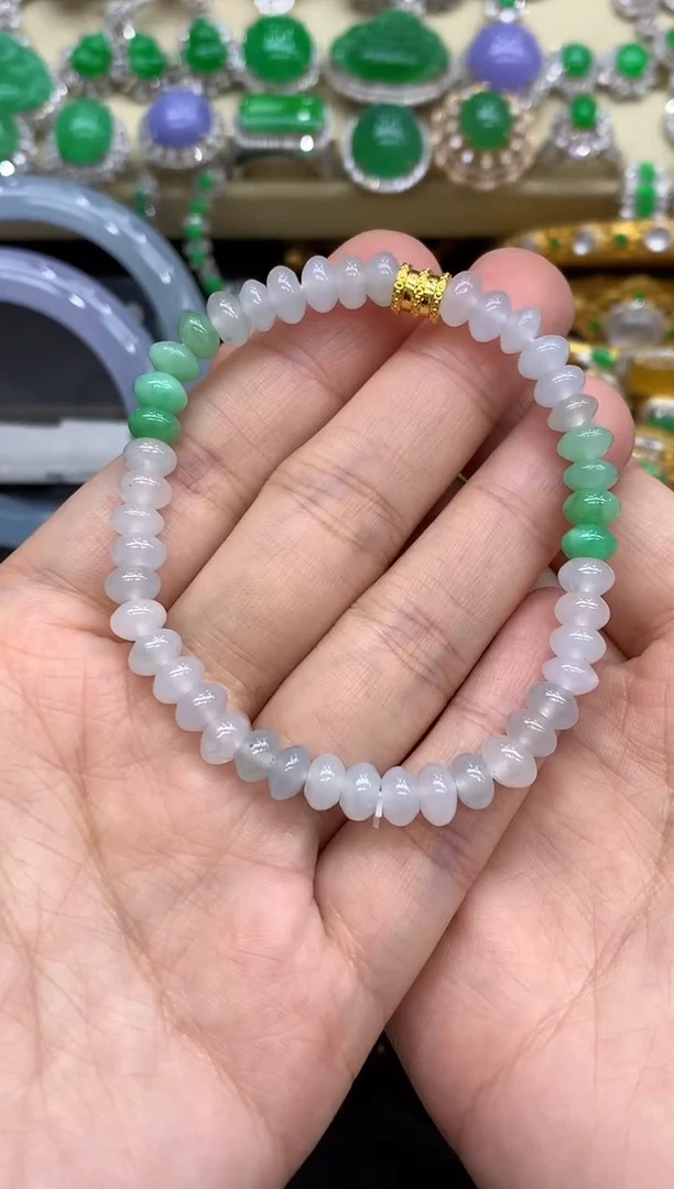 足金镶嵌手链翡翠127-中国好珍宝