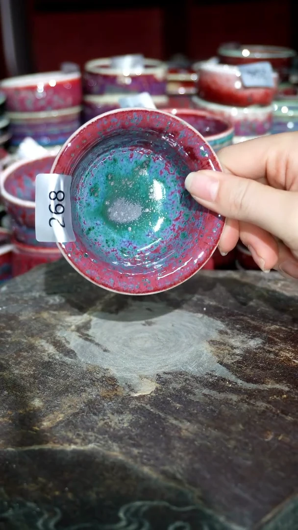 摆件陶精品窑变钧瓷茶器