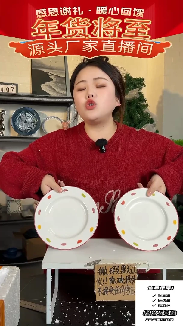 【闪购商品】瓷波点盘2只装