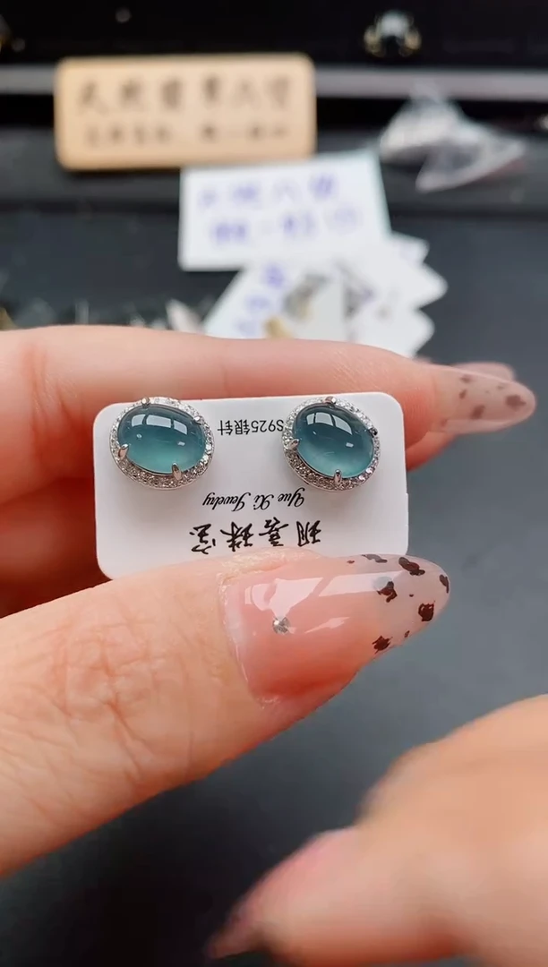 银S925镶嵌戒指翡翠1