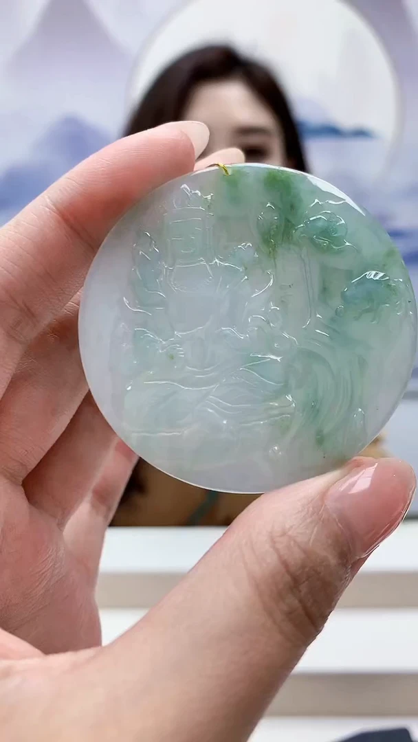 未镶嵌定制翡翠4829MM-毛货挂件77