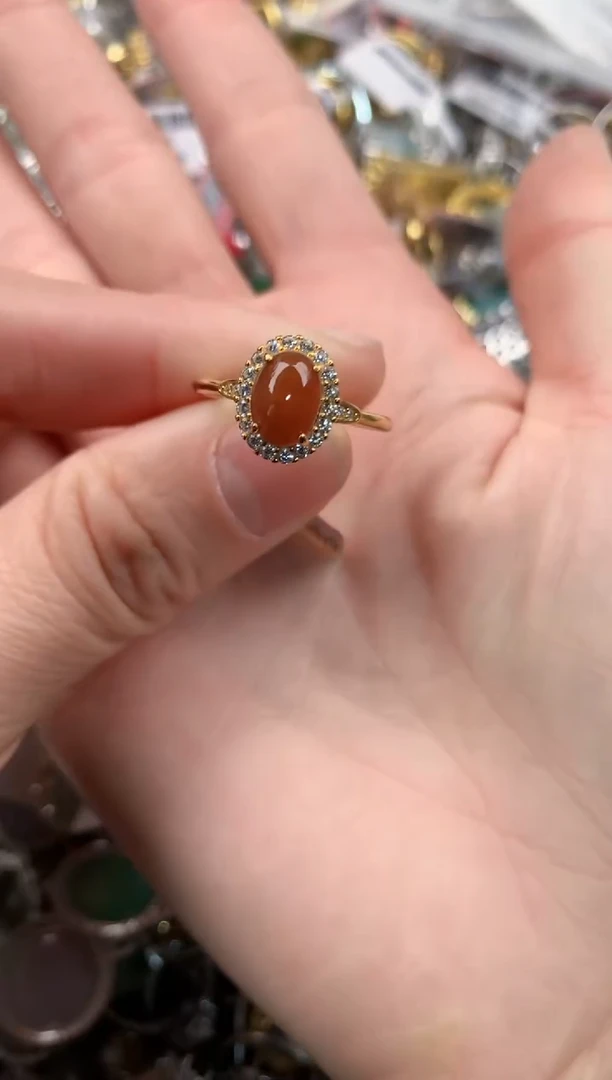 银S925镶嵌戒指翡翠111   2