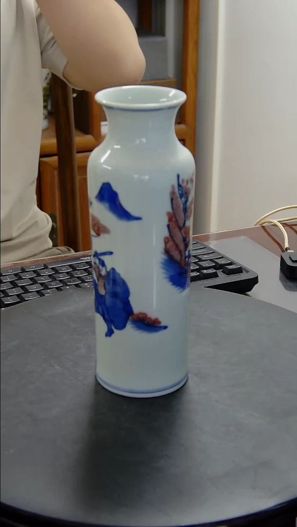其他青花釉里红人物纹筒瓶#1236#