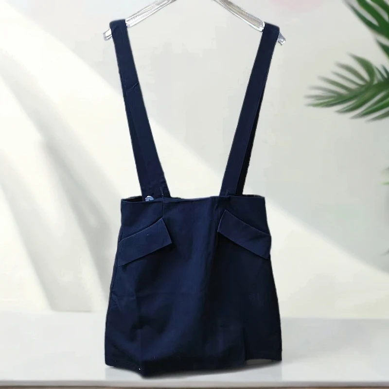 品牌剪标!美式高腰半身裙设计感复古A字背带短裙BQ12(A21-7)