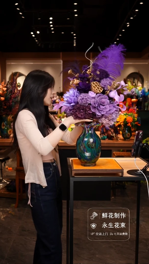 琉璃手工艺品手工花器花束空运包邮送货上门-以图片为准