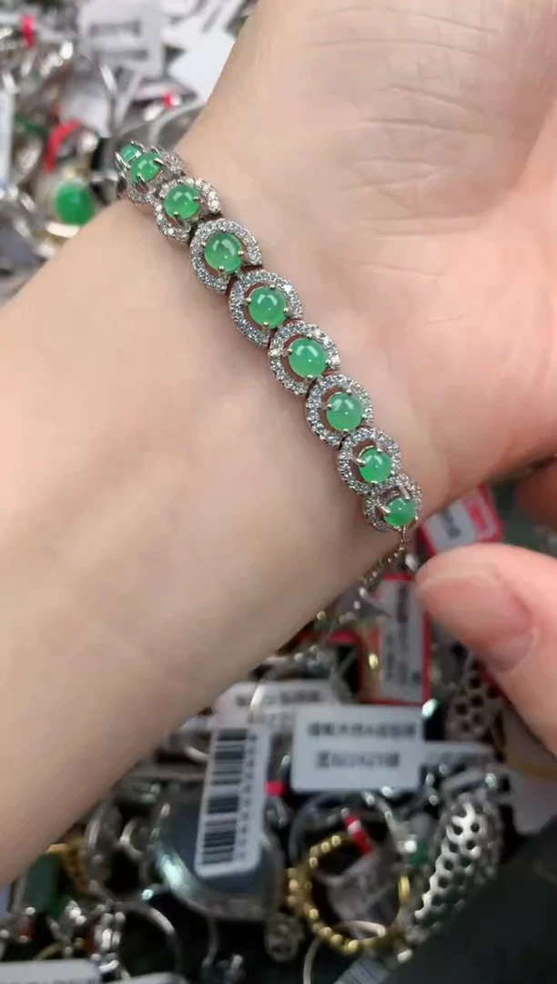 银S925镶嵌戒指翡翠111      8