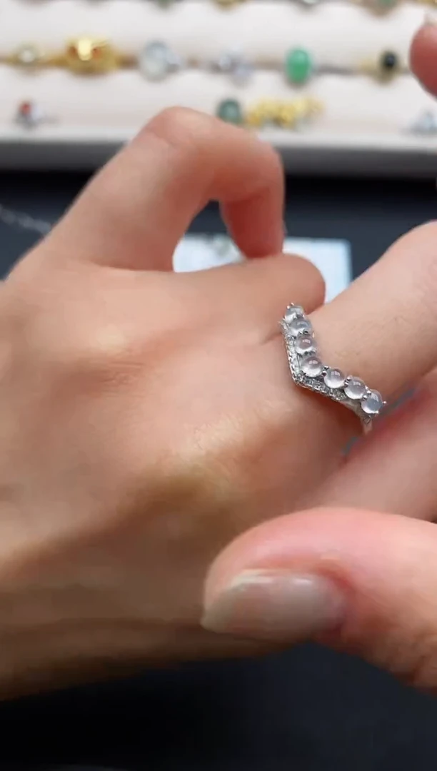 银S925镶嵌戒指翡翠33333333+9