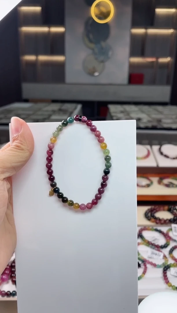 未镶嵌单圈手串碧玺（多样性发一条）Q