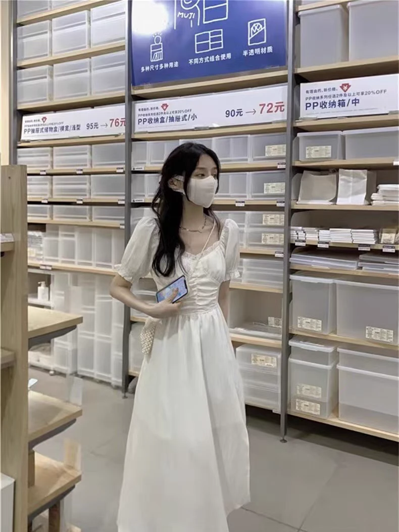 378/法式气质高级感收腰显瘦连衣裙(裙长105