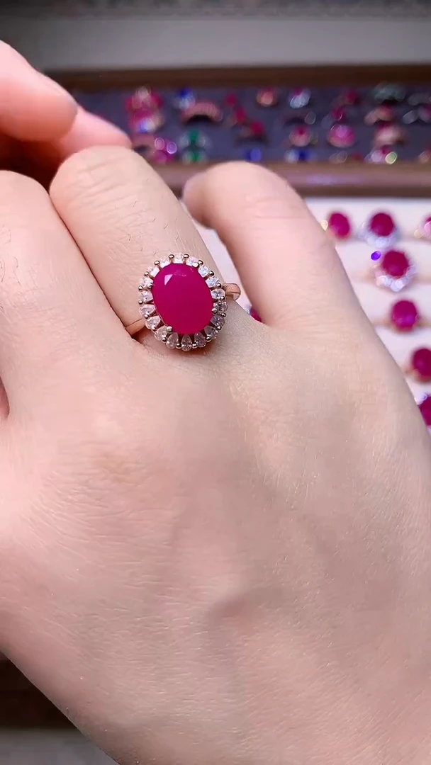 【闪购商品】红宝石戒指银S925镶嵌0000