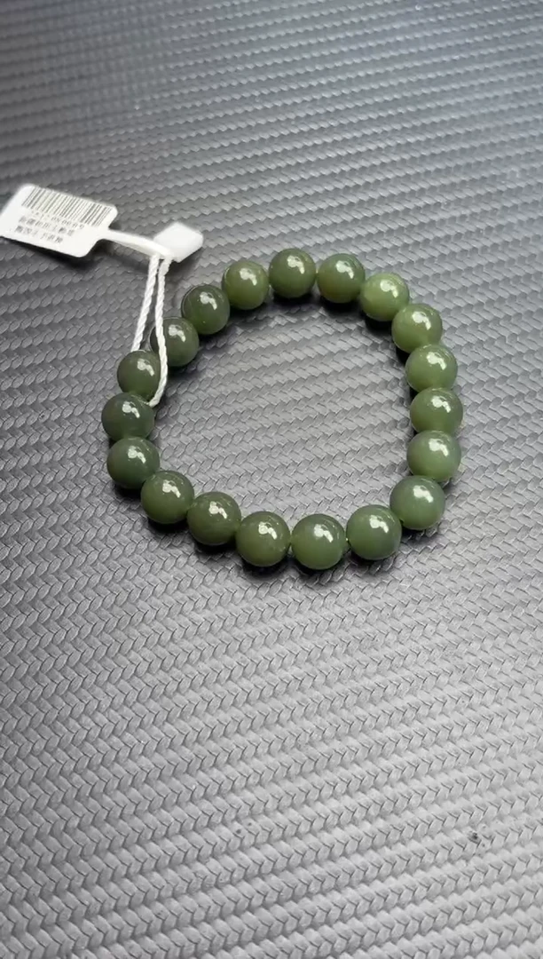 未镶嵌手串和田玉若羌微色差青玉卡10手串