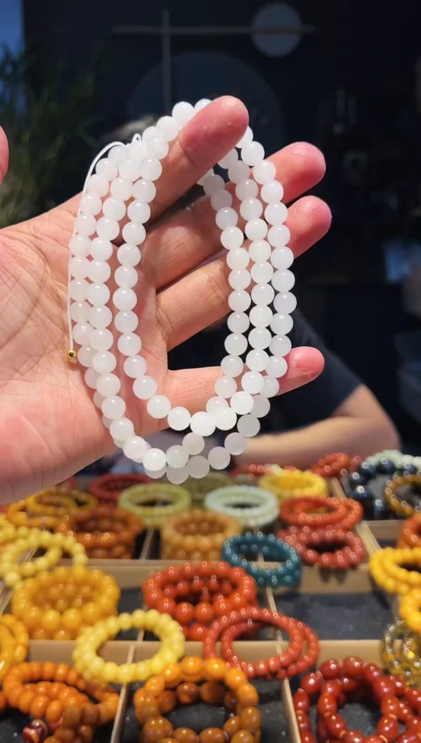 手串未镶嵌和田玉8+108多圈