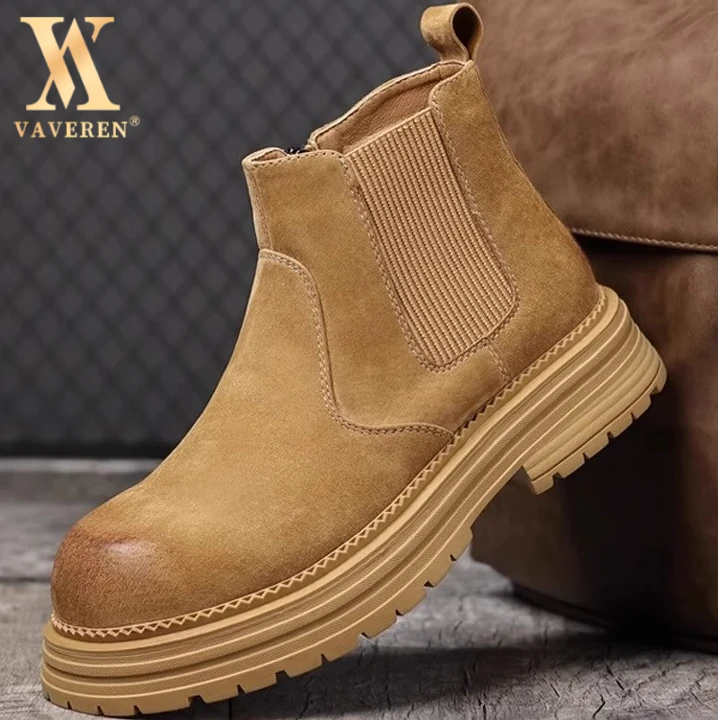 切尔西靴男2025新款秋季真皮复古休闲工装短靴男款切尔西马丁靴