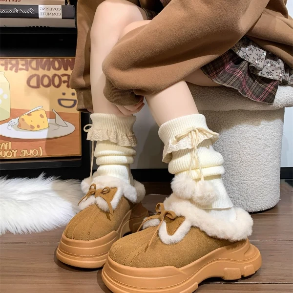 回力一脚蹬加绒保暖雪地靴子女2024新款冬季百搭休闲包头半拖鞋潮