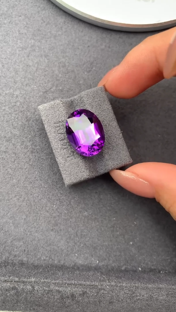 未镶嵌珠宝半成品紫晶10.2ct 紫水晶 定制 FH