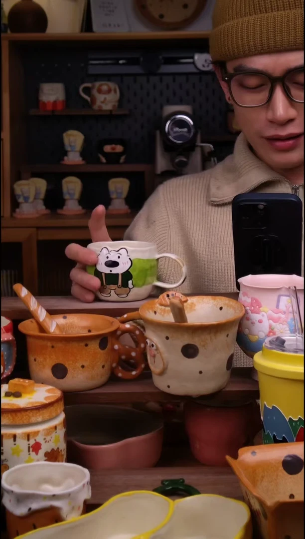 杯子陶景德镇可爱设计师款陶瓷