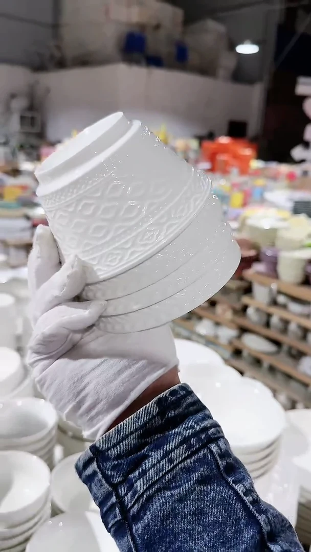 【闪购商品】瓷片4个米饭碗微瑕 凑满20元包邮