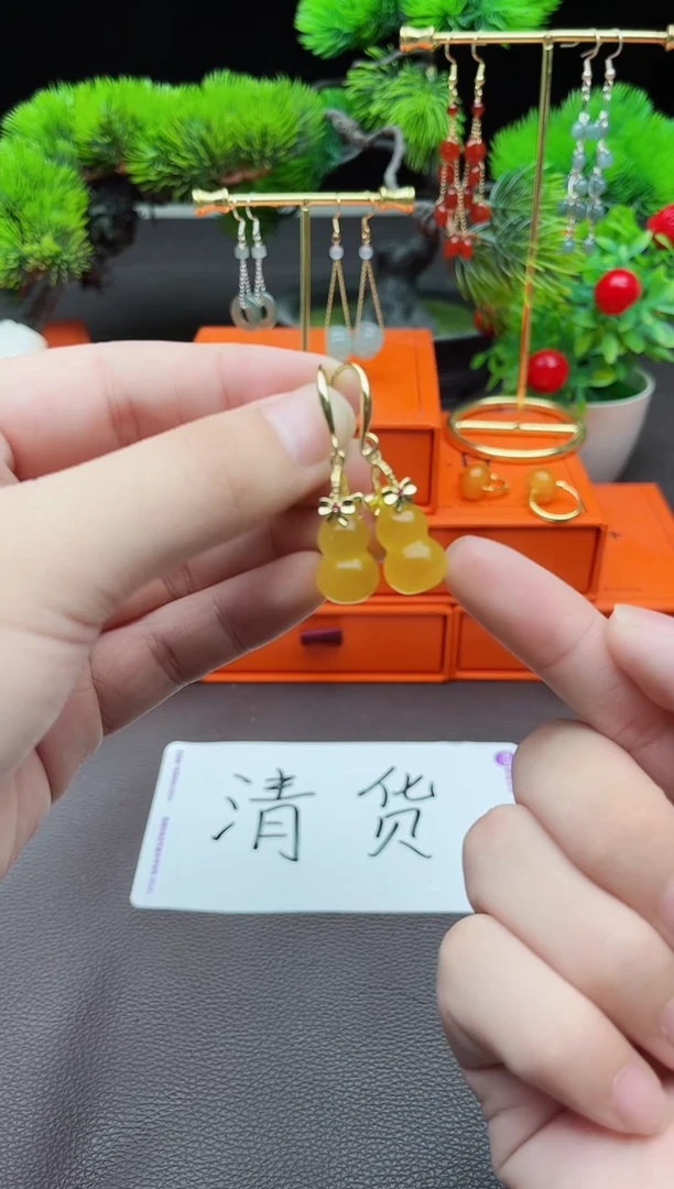 玛瑙/玉髓耳饰银S925镶嵌333