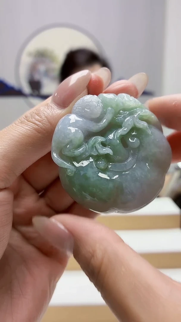 未镶嵌定制翡翠5160MM-毛货挂件28