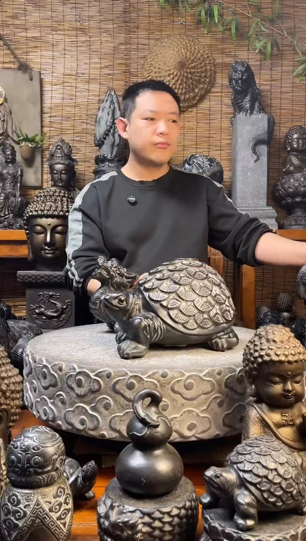 石材30金钱龟天然青石雕刻