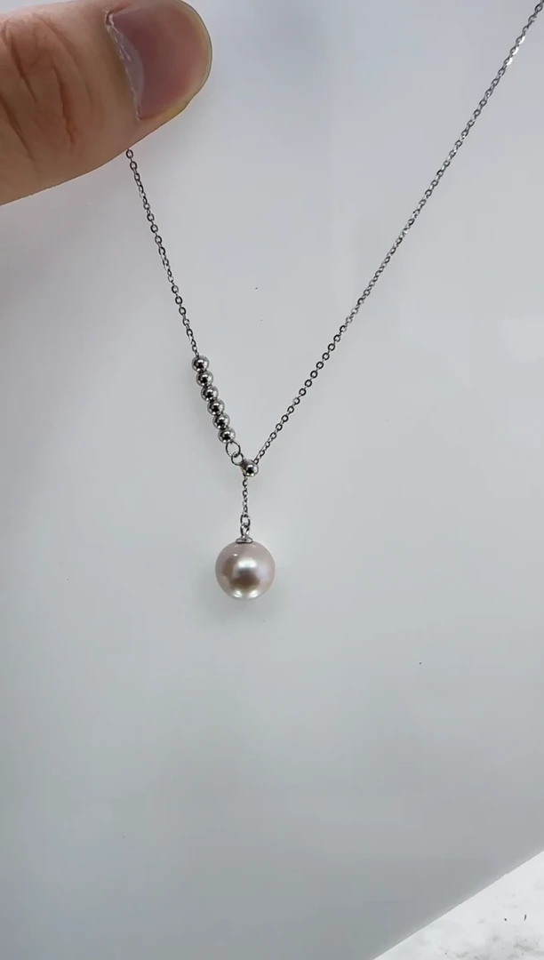 【闪购商品】淡水珍珠DA银S925镶嵌b465 白珠套链10