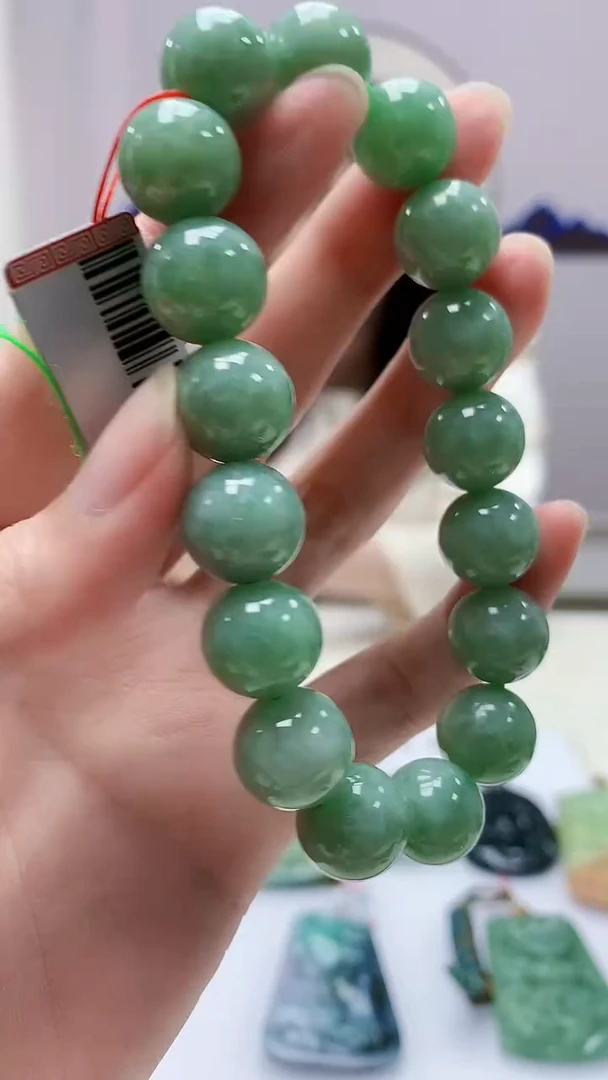 定制翡翠未镶嵌4852zm-毛货手串56