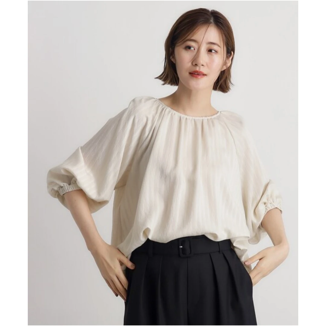 【Takumi】日系品牌 G 秋季新款 时尚气质百搭圆领宽松显瘦衬衫