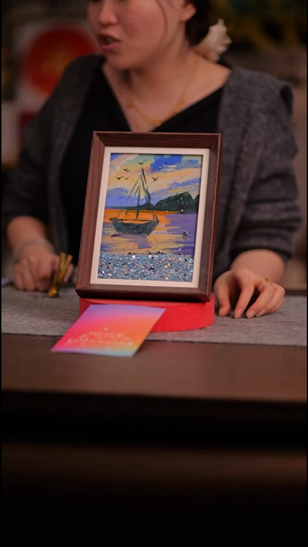 国画小****e878-8寸 流沙 手写-船