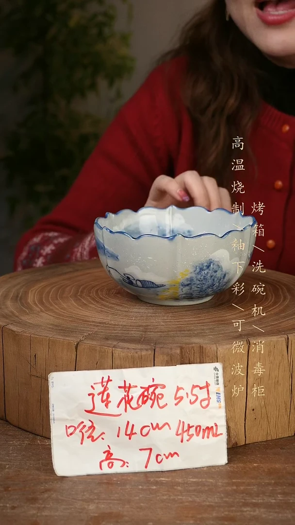 碗瓷景德镇手工手绘高温瓷釉下彩