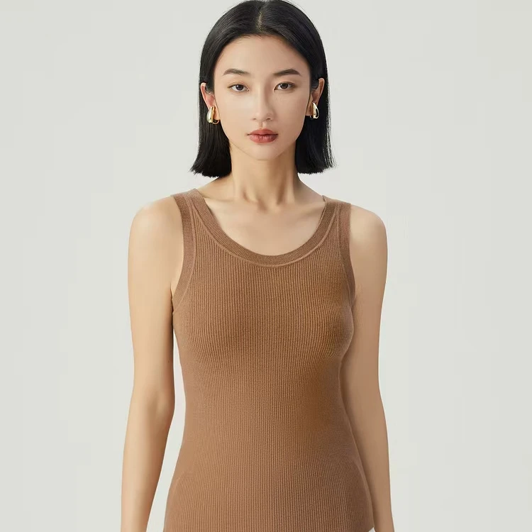 DEEPBREATH深呼吸女装新款U领羊毛素色无袖背心针织衫A301495