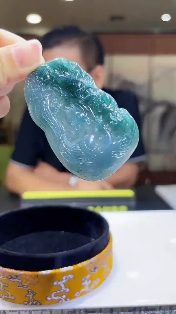 定制翡翠未镶嵌17/0716/C/发其一件/龙凤