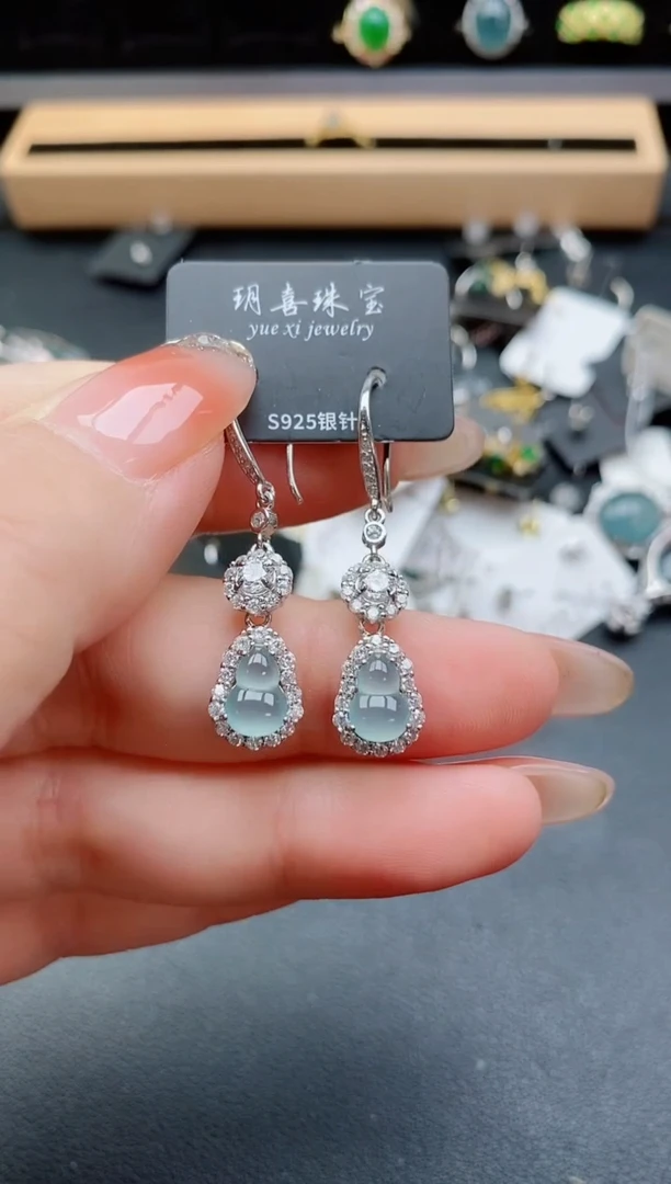 银S925镶嵌戒指翡翠1