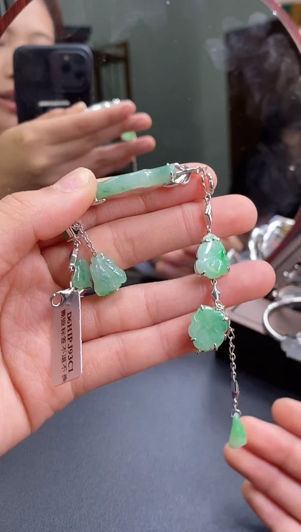 颈饰银S925镶嵌翡翠14286