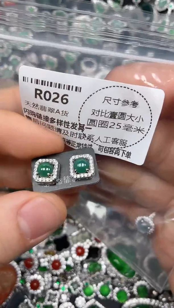 颈饰未镶嵌翡翠R026耳钉