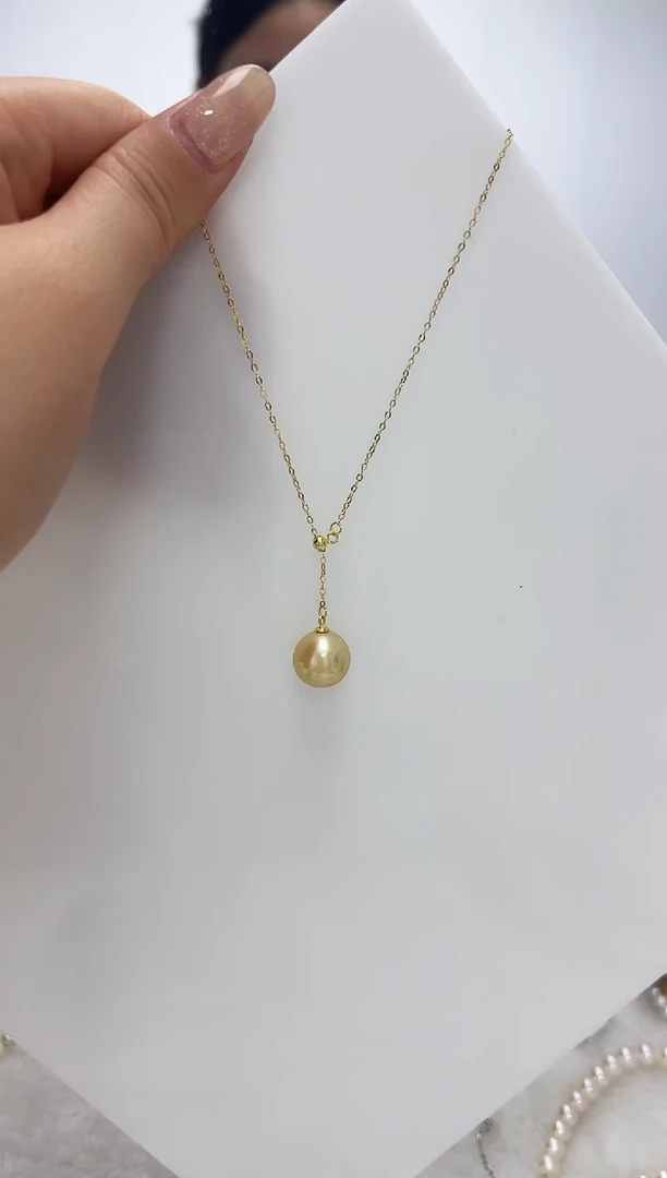 【闪购商品】海水珍珠DA银S925镶嵌金珠Y链 11 J200