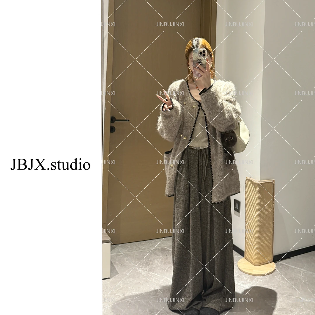 JBJX【松弛氛围感 复古宽松垂感阔腿裤】秋冬高腰时尚休闲气质