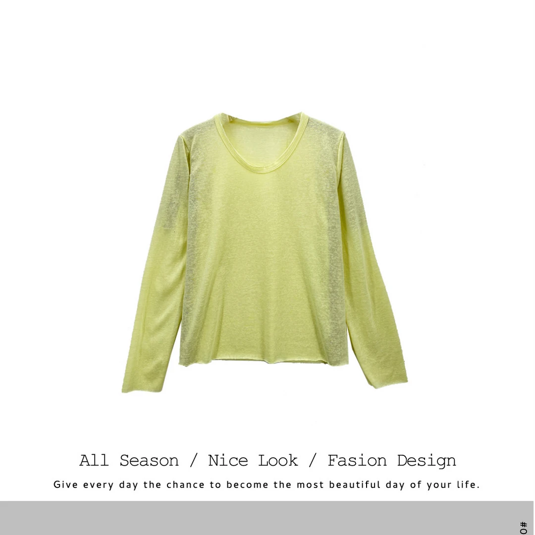 806  圆领低领打底衫百搭修身长袖内搭上衣#2021