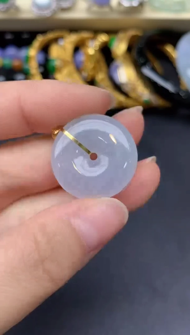 颈饰18K金镶嵌翡翠17-雪姐翡翠天天见