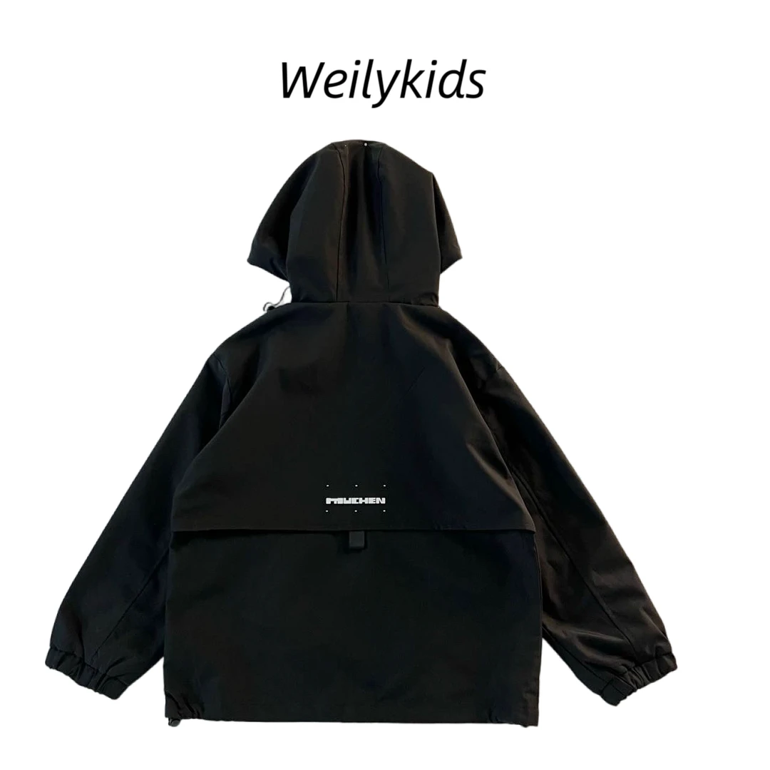 男童连帽冲锋衣2025儿童拉链衫中大童夹克外套MCT025