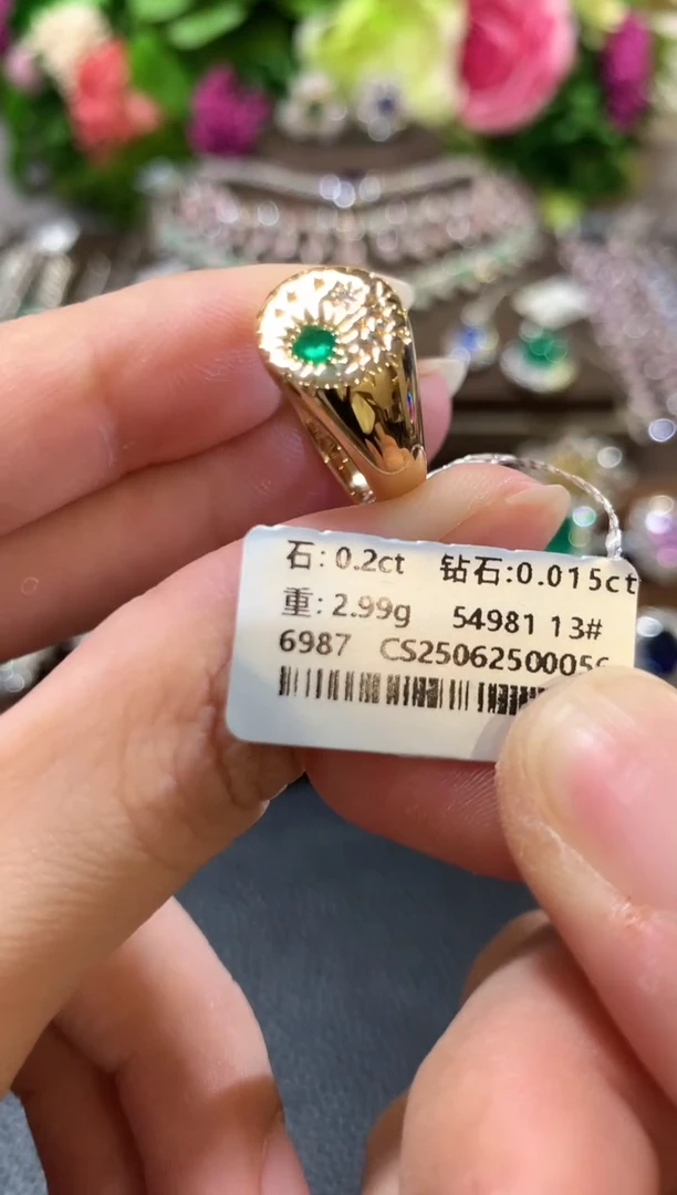 18K金镶嵌戒指祖母绿n20