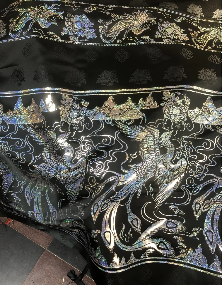 黑色螺钿凤凰马面裙汉服定制秋冬汉服女织金妆花梯形点翠百褶螺钿