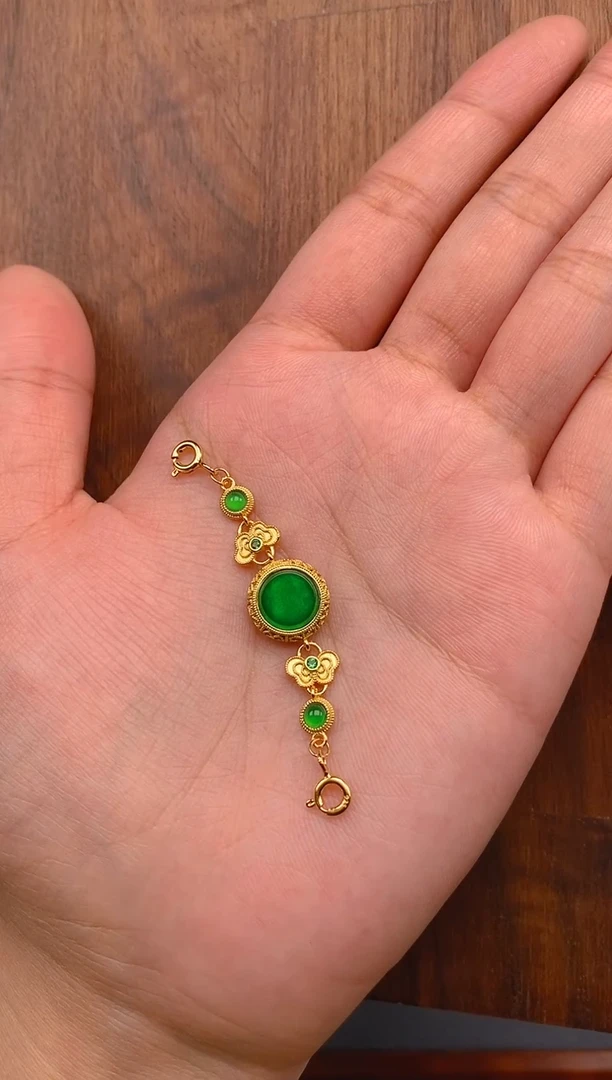 【闪购商品】翡翠吊坠(不含链)银S925镶嵌无事牌延长链