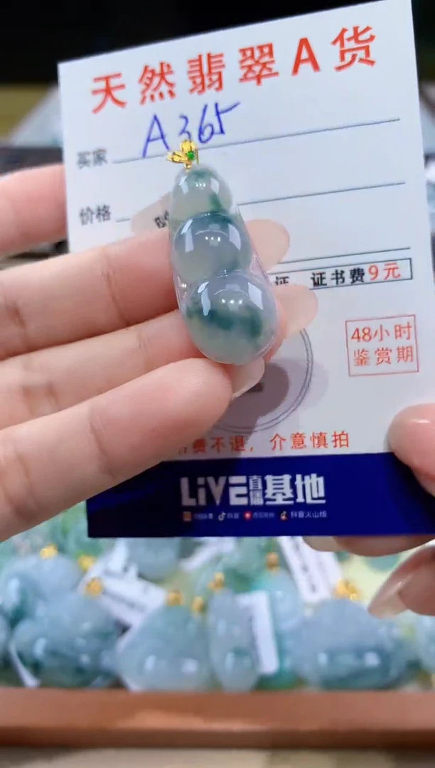 颈饰18K金镶嵌翡翠天然翡翠A货挂件
