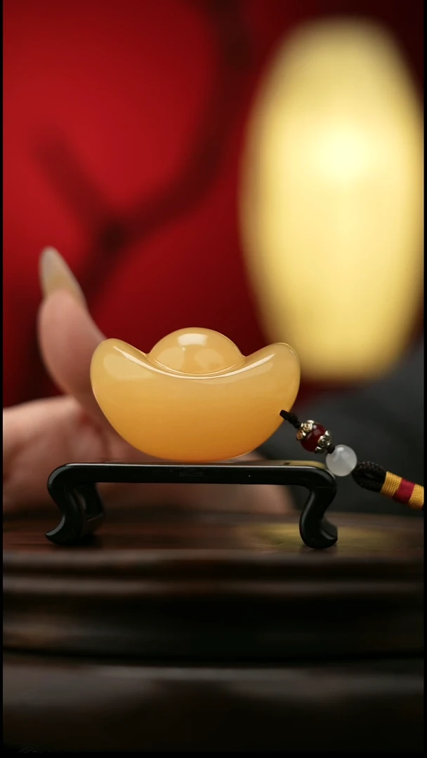 玉【元宝】天然玉石手把件