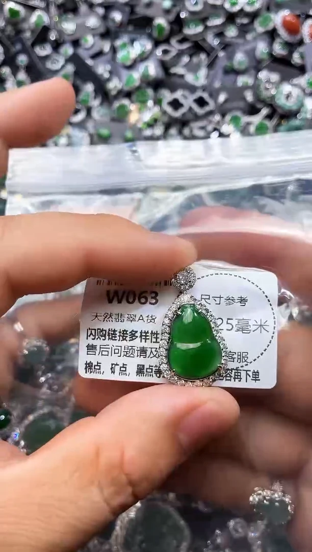 翡翠未镶嵌颈饰W063吊坠