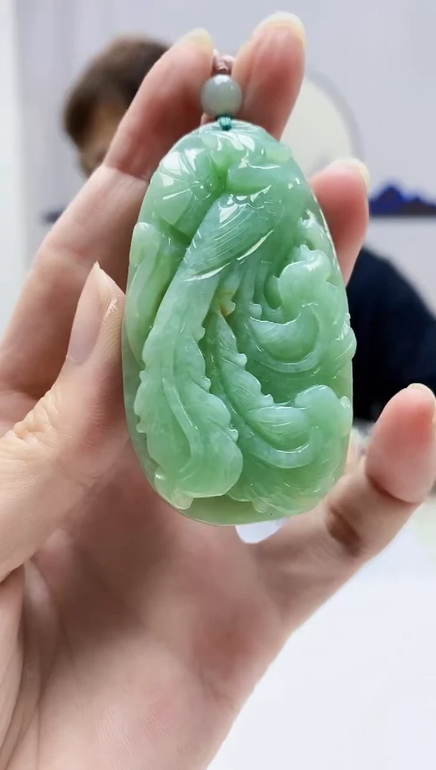 定制翡翠未镶嵌4868zm-毛货挂件凤凰43